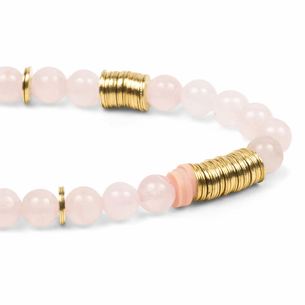 Bracelet intermix Quartz Rose - Or