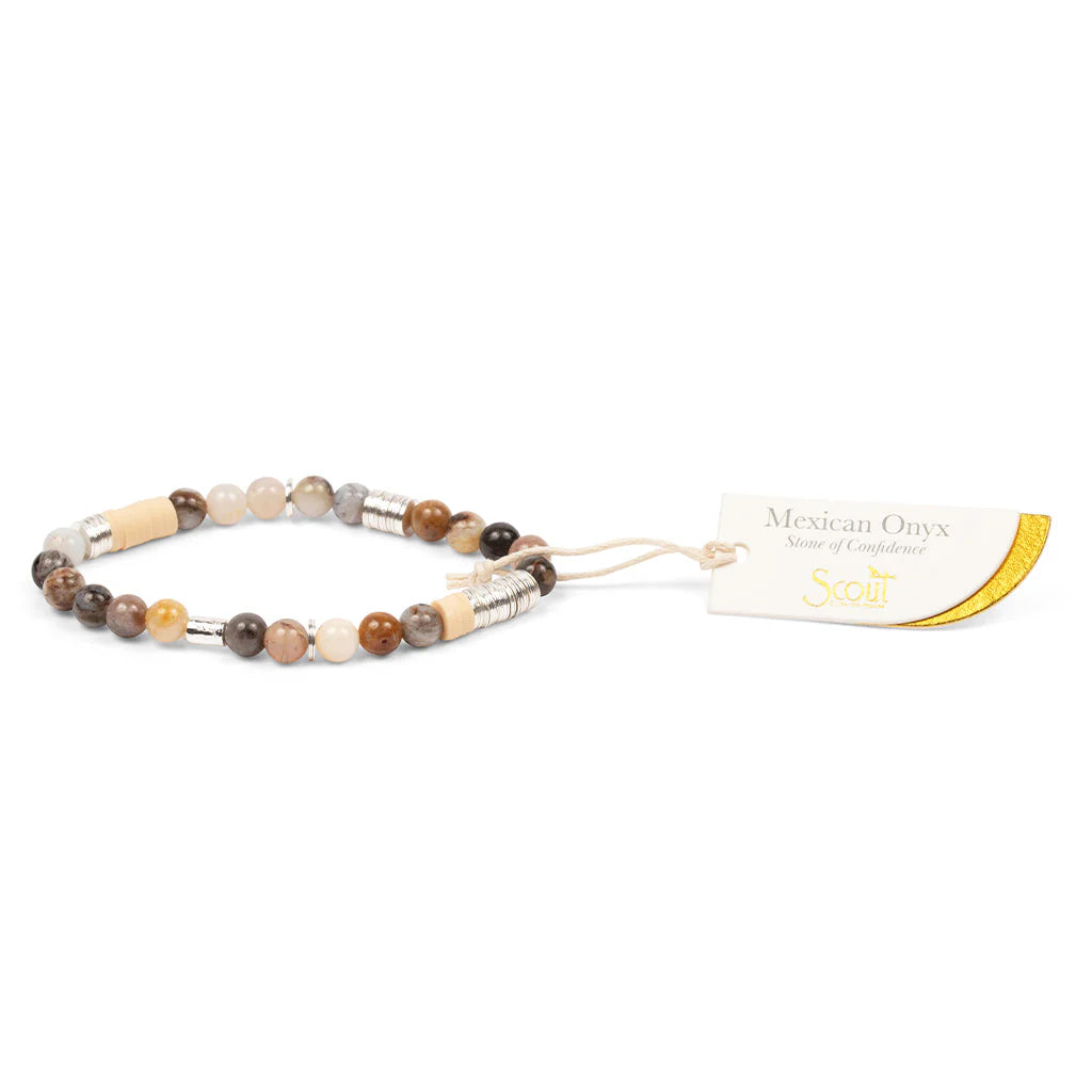Bracelet intermix Onyx mexicain - Argent