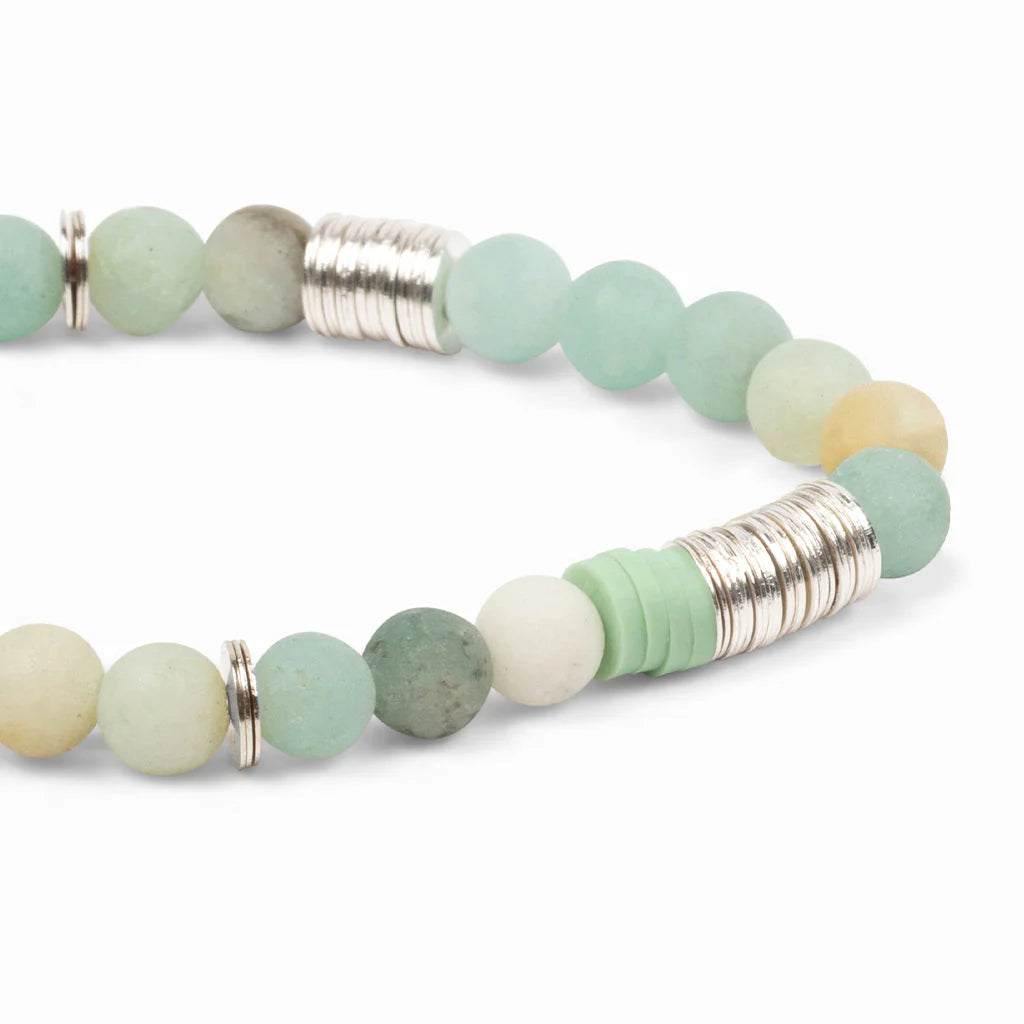 Bracelet intermix Amazonite - Argent