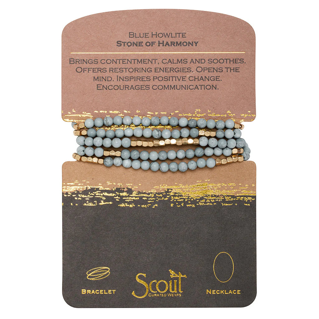 Bracelet/collier Stone Wrap - Blue Howlite (harmonie)