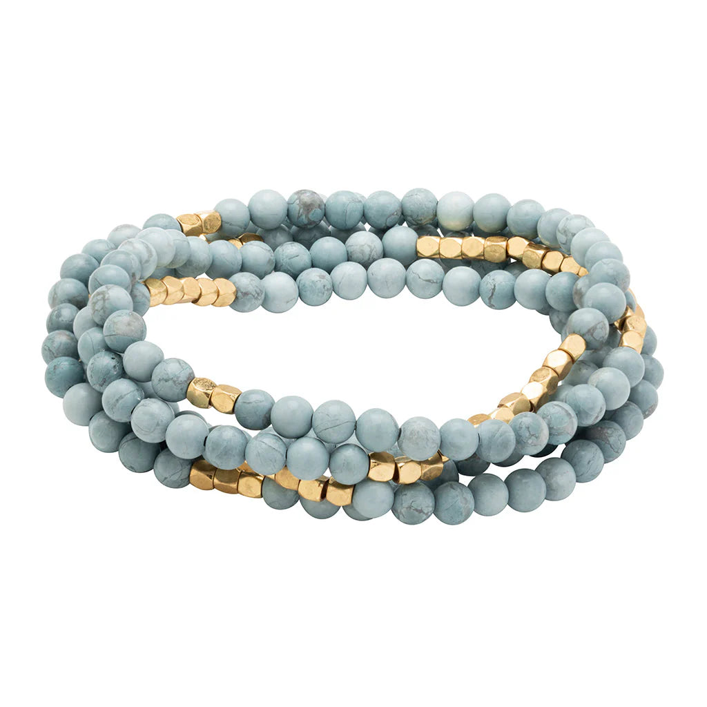Bracelet/collier Stone Wrap - Blue Howlite (harmonie)