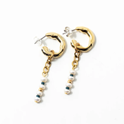 Boucles d'oreilles Lobir - Or - Sarcelle