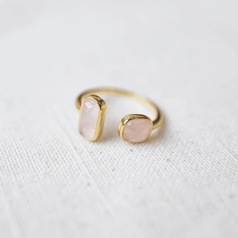 Bague Stone Sister Quartz rose - Or