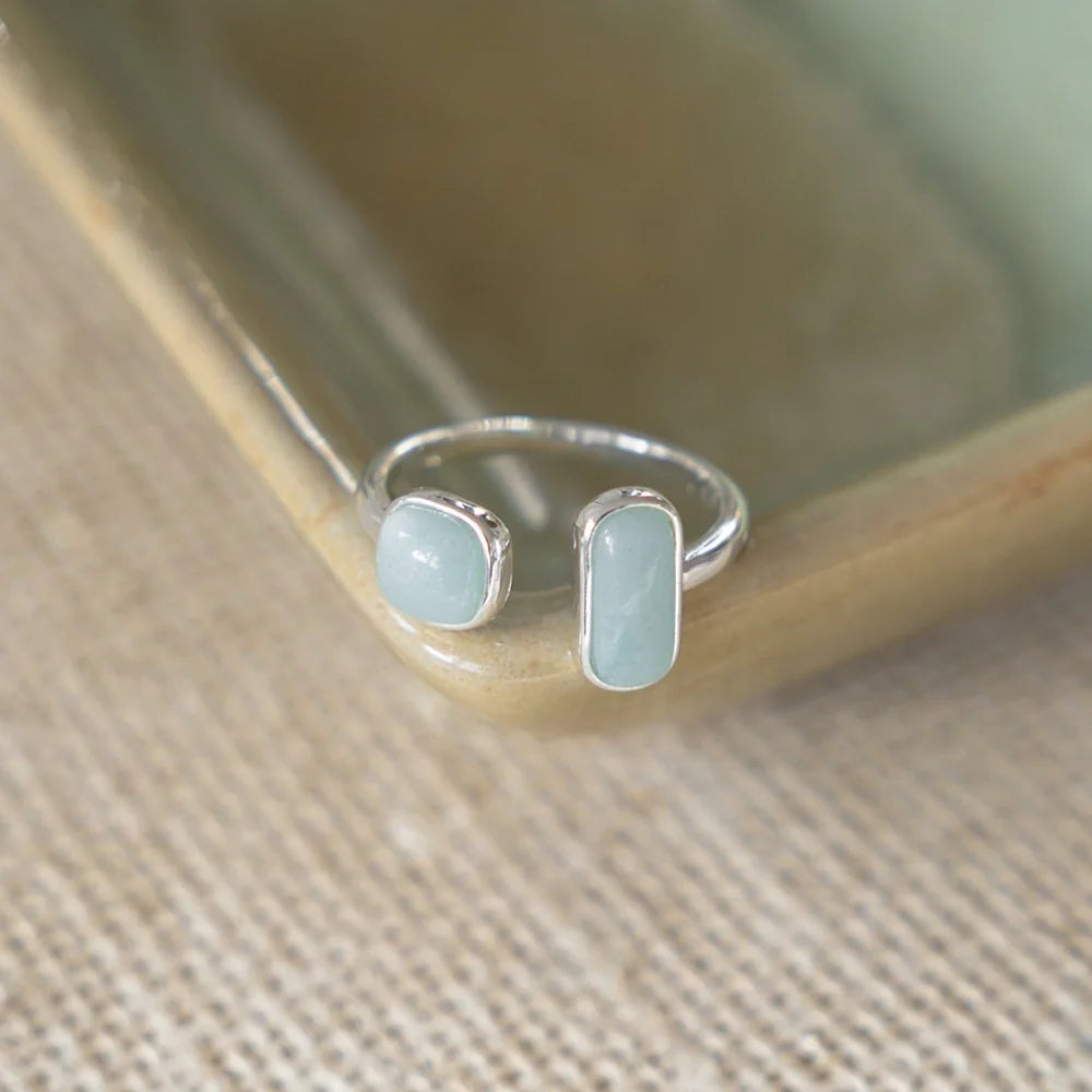 Bague Stone Sister Amazonite - Argent