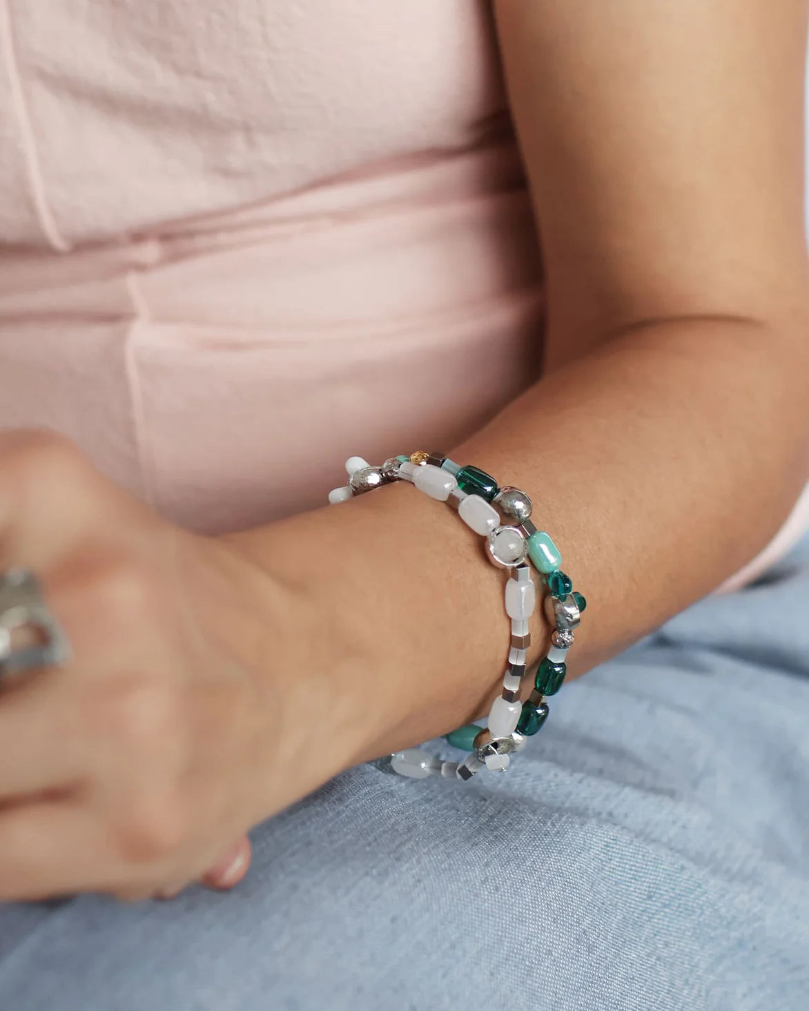 Bracelet Aluvi - Deux tons - Sarcelle
