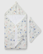 Ensemble serviette à capuchon - Mini mathématiciens