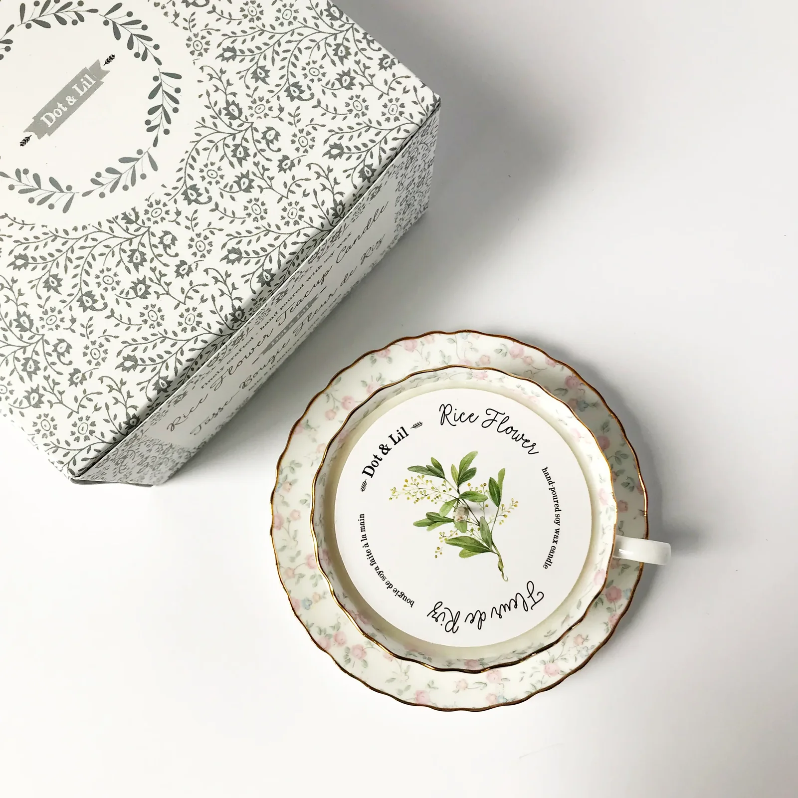 Chandelle en tasse - Fleur de riz
