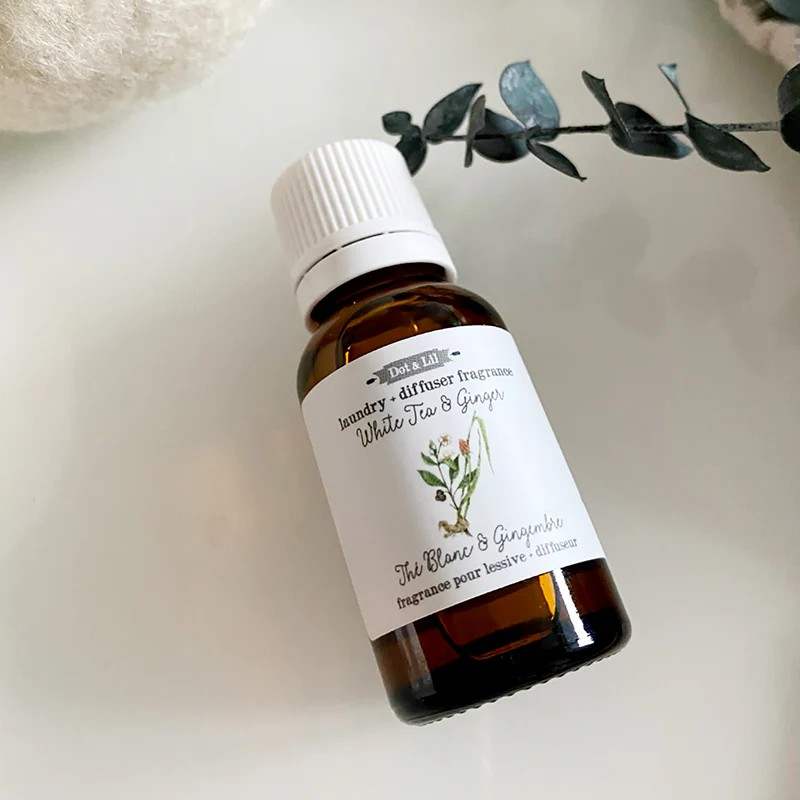 Huile parfumée pour lessive et diffuseur - Thé blanc et gingembre