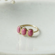 Bague Tri Essence Rhodonite rose - Or