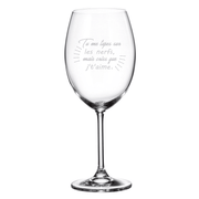 Verre gravé (vin 20 oz) - Tu me tapes sur les nerfs, mais criss que j't'aime