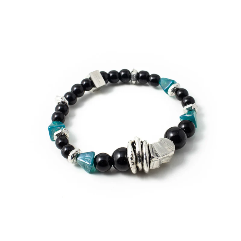 Bracelet Mualo - Argent - Turquoise