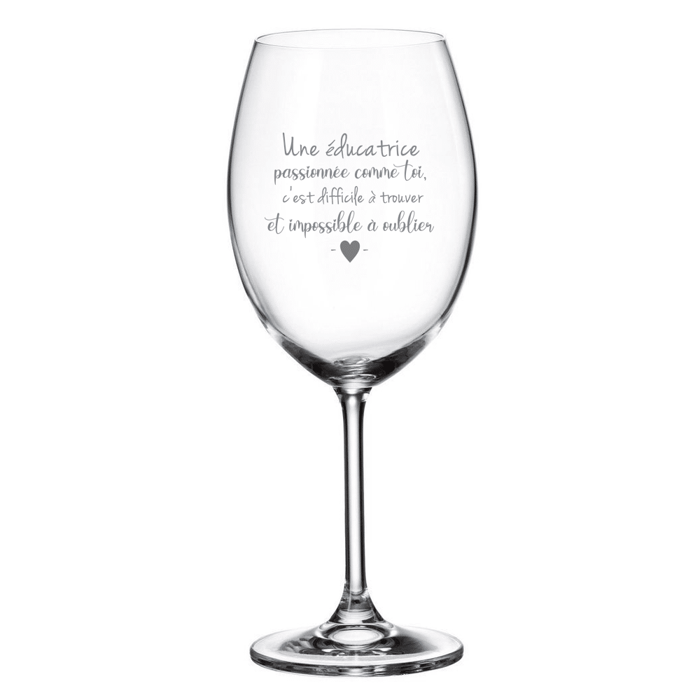 Verre gravé (vin 20 oz) - Une éducatrice passionée...