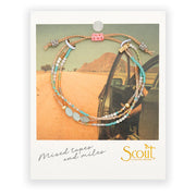 Bracelet mixed media Amazonite (courage) - Or
