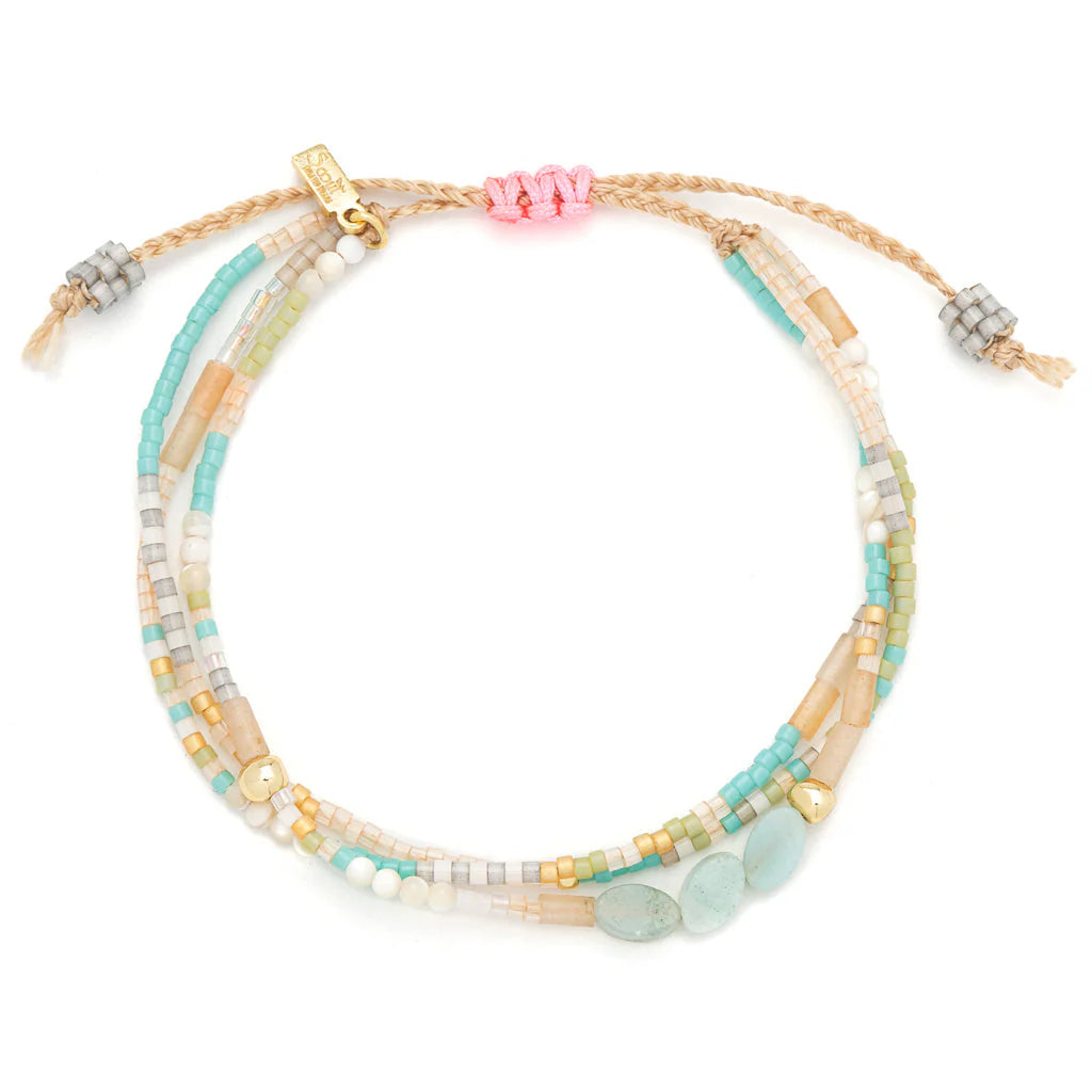 Bracelet mixed media Amazonite (courage) - Or