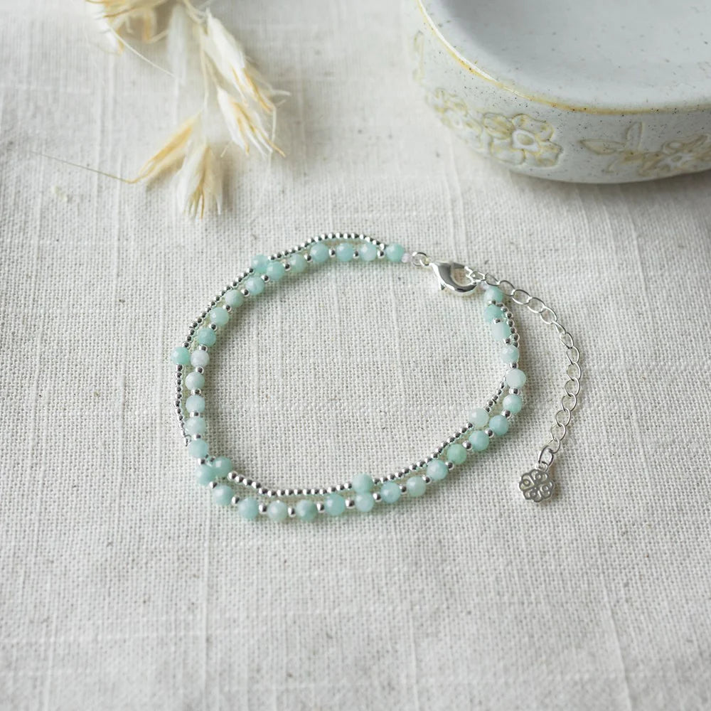 Bracelet Always Summer - Argent et amazonite