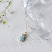 Collier Anastasia avec amazonite/transparent - Or