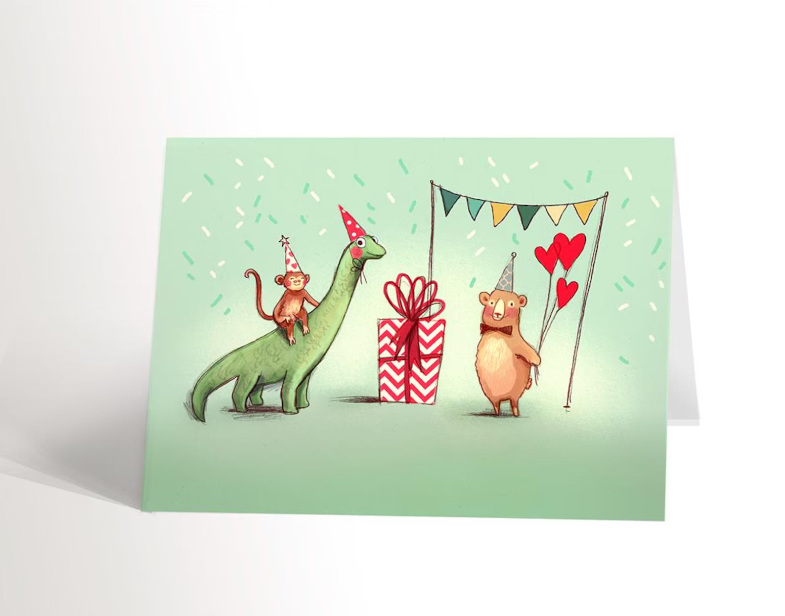 Carte de souhaits - Animaux festifs