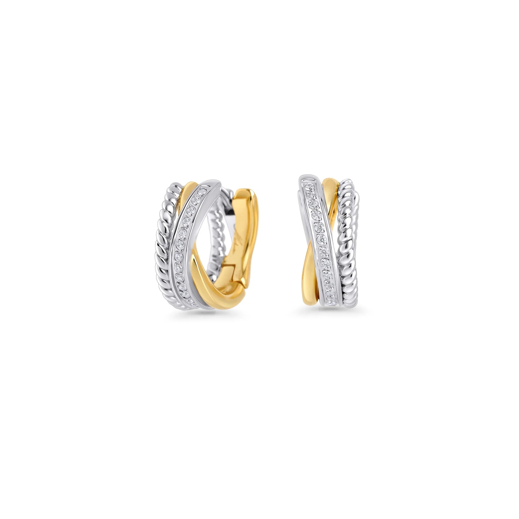 Boucles dormeuses Bela - Argent et or