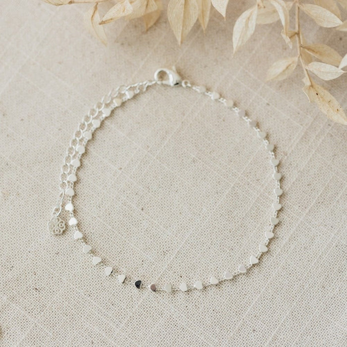 Bracelet de cheville Heart - Argent
