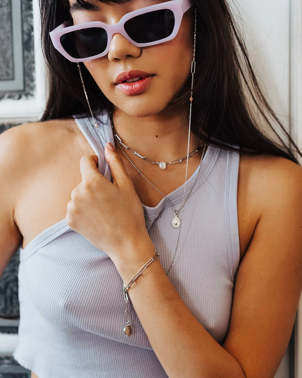 Chaîne de lunettes Beam - Argent