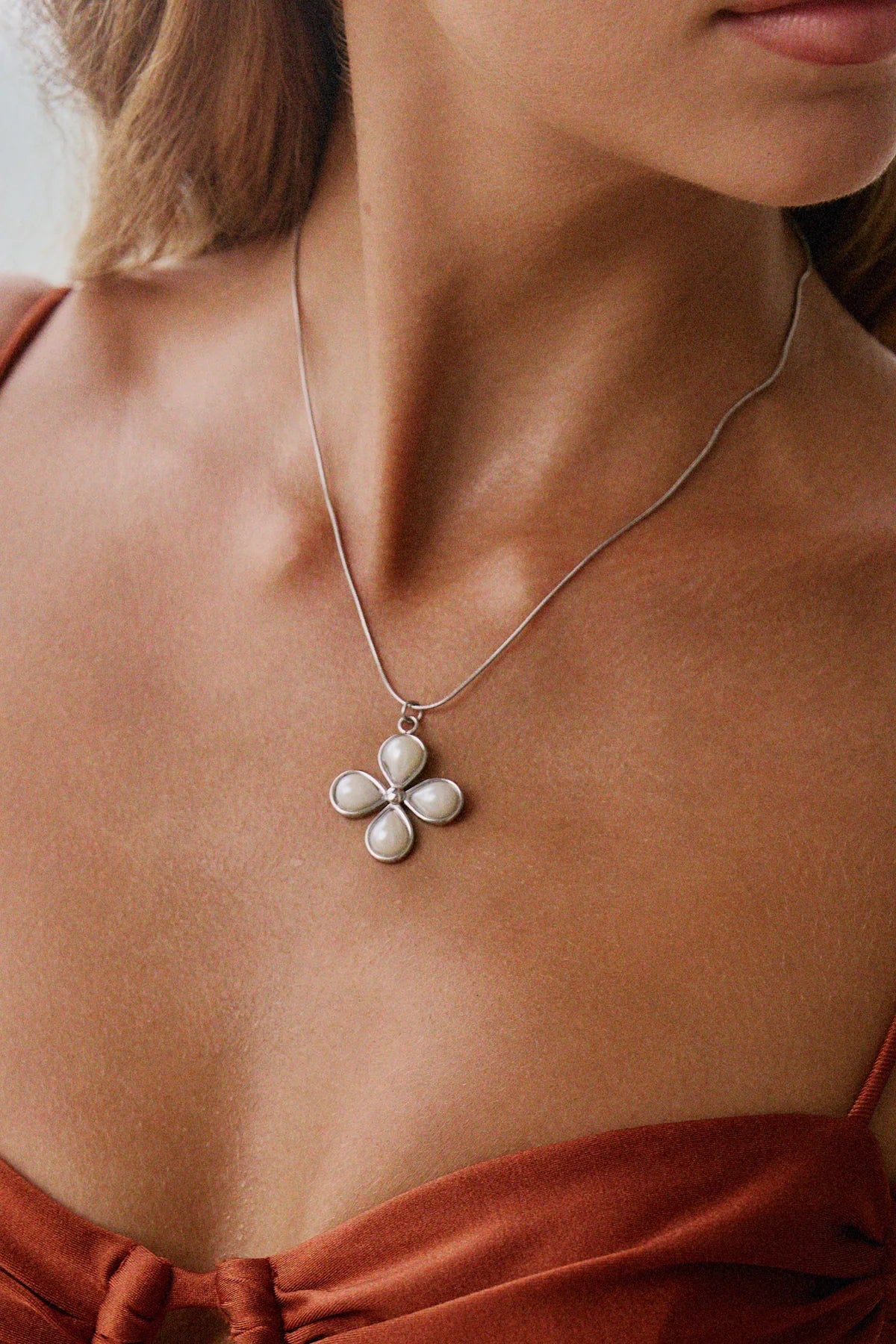 Collier Fleur - Argent