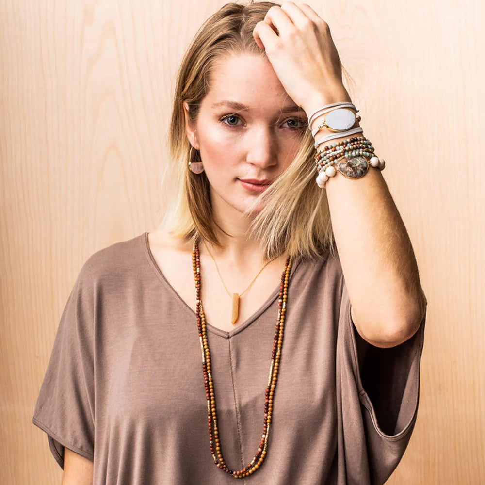 Bracelet/collier Stone Wrap - Aqua Terra (paix)