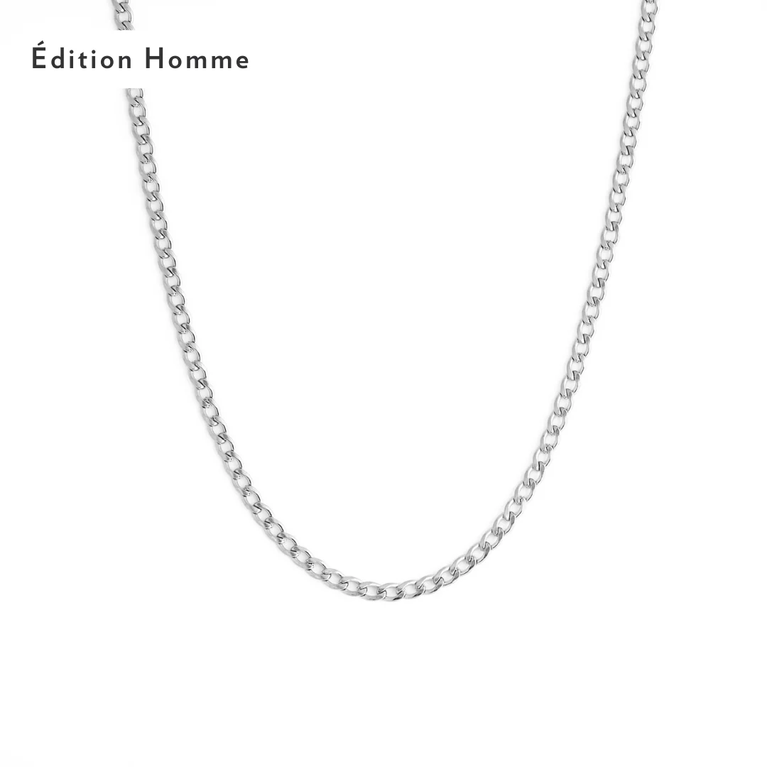 Collier Hommes Cuban - Argent
