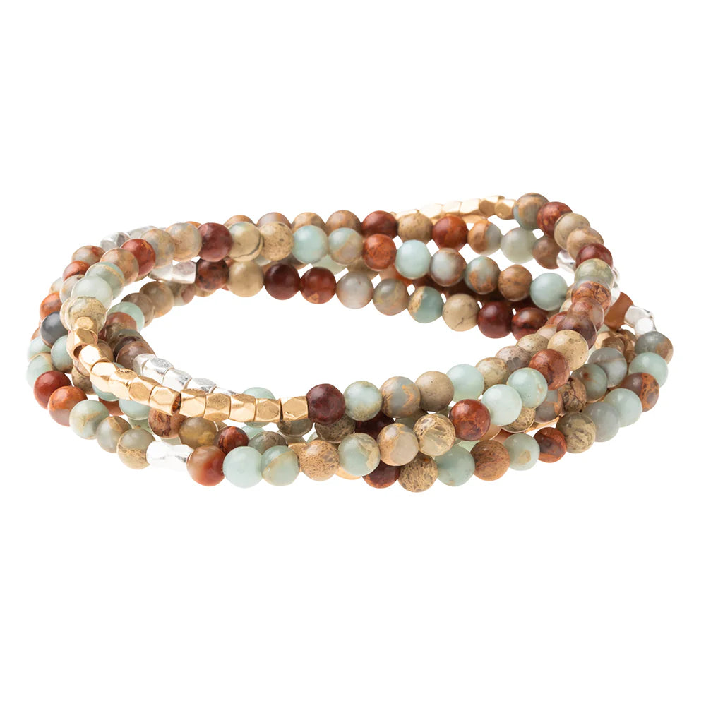 Bracelet/collier Stone Wrap - Aqua Terra (paix)