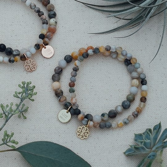 Bracelet Stackem Up Feuille de bamboo - Or