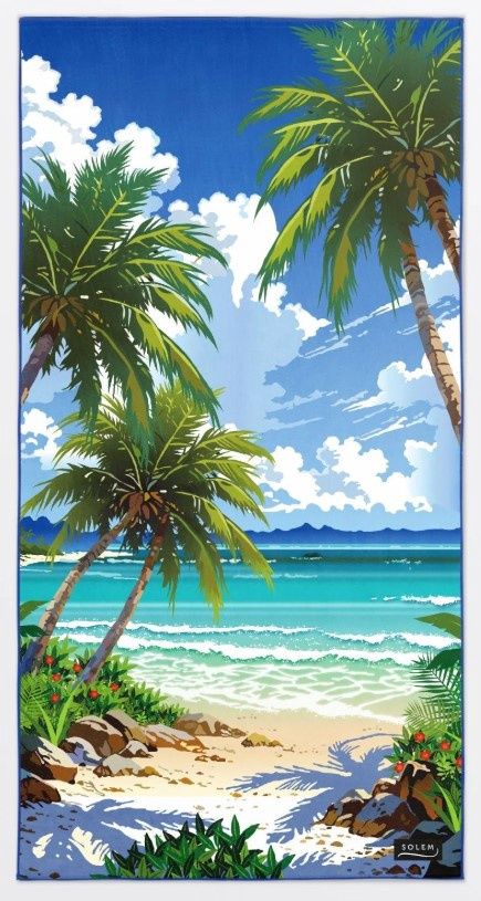Serviette de plage en microfibre XL - Bienvenue au paradis