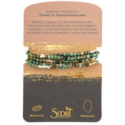 Bracelet/collier Stone Wrap - African Turquoise (transformation)