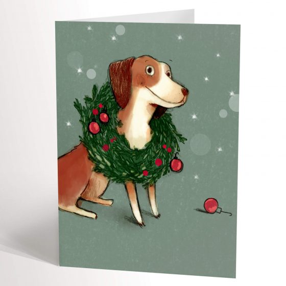 Carte de souhaits - Chien Noël
