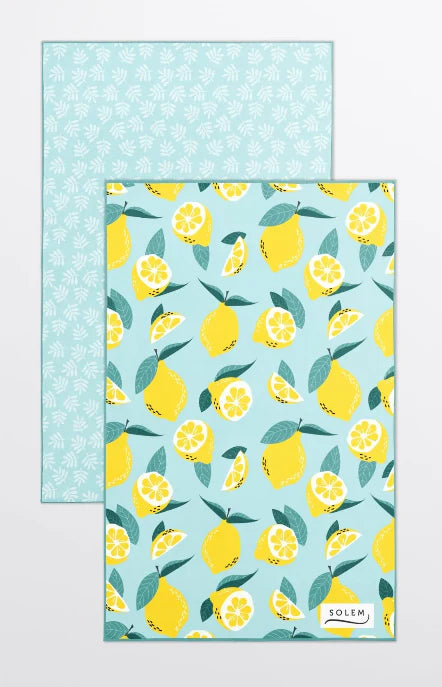 Linges à vaisselle en microfibre (Lot de 2) - Citrons