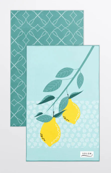 Linges à vaisselle en microfibre (Lot de 2) - Citrons