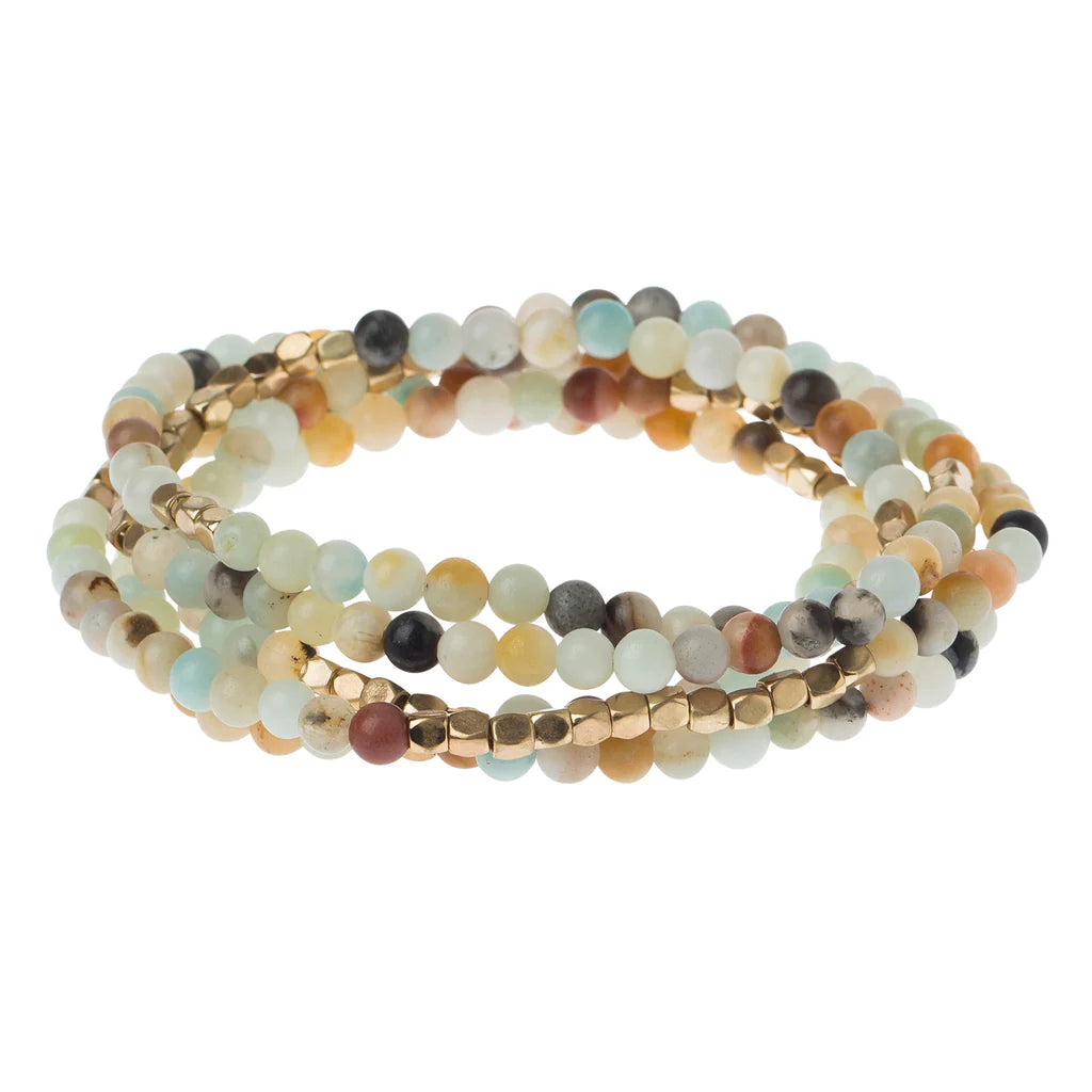 Bracelet/collier Stone Wrap - Amazonite (courage)