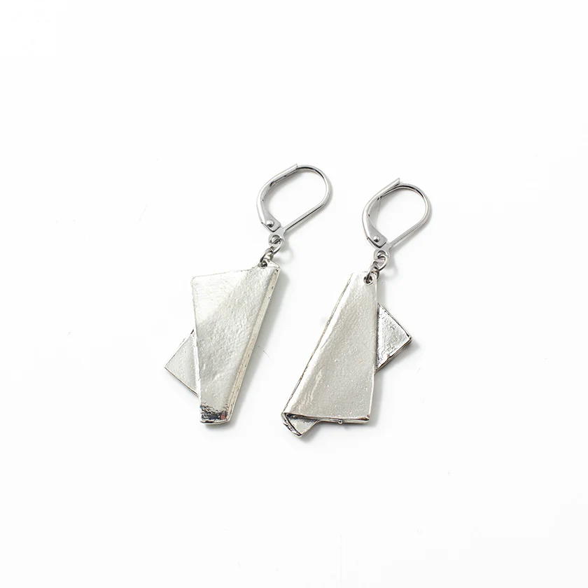 Boucles d'oreilles Manon - Argent - Étain