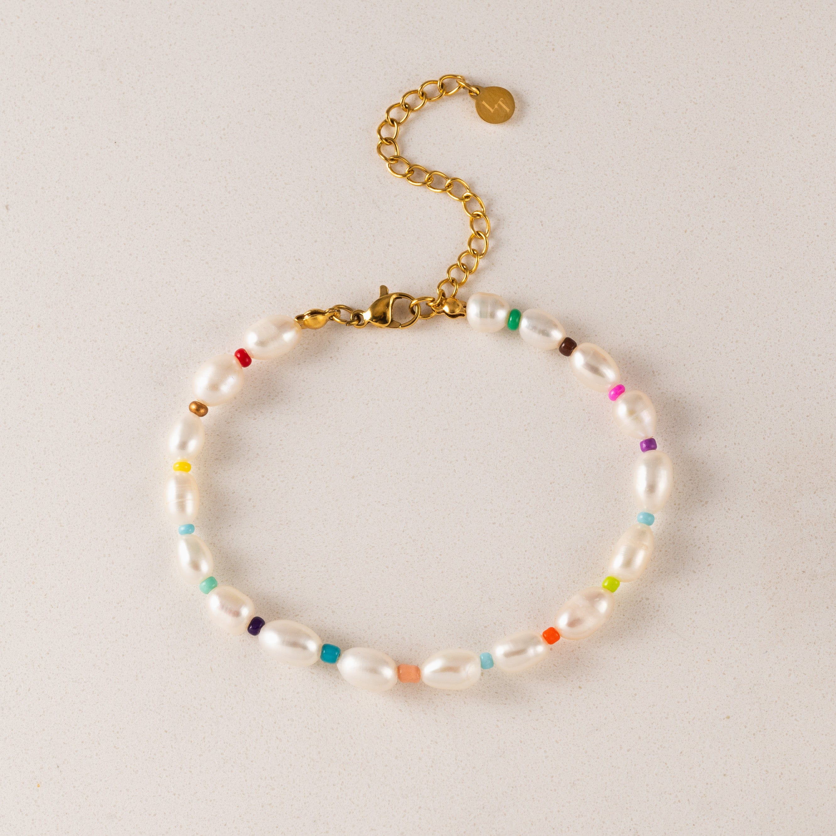 Bracelet Perle Arc-en-ciel - Or
