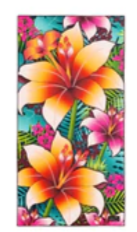 Serviette de plage en microfibre XL - Fleurs de Tahiti