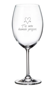 Verre gravé (vin 20 oz) - T'es mon humain préféré