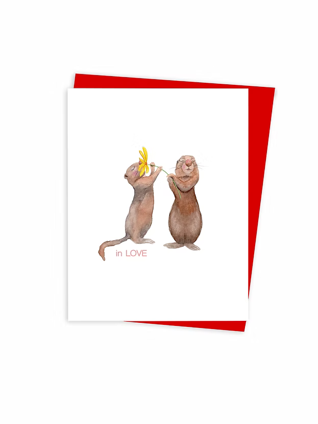 Carte de souhaits - In love (loutres)
