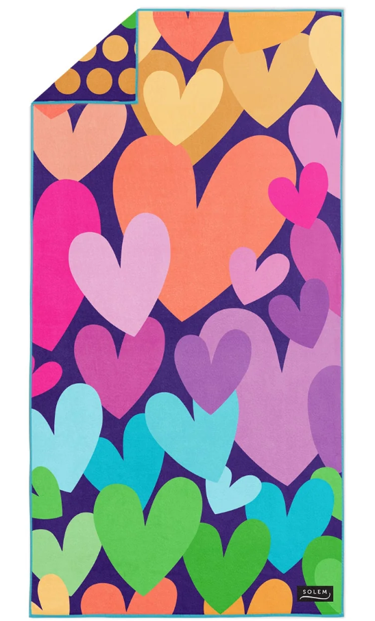 Serviette de plage en microfibre XL - Joli coeur