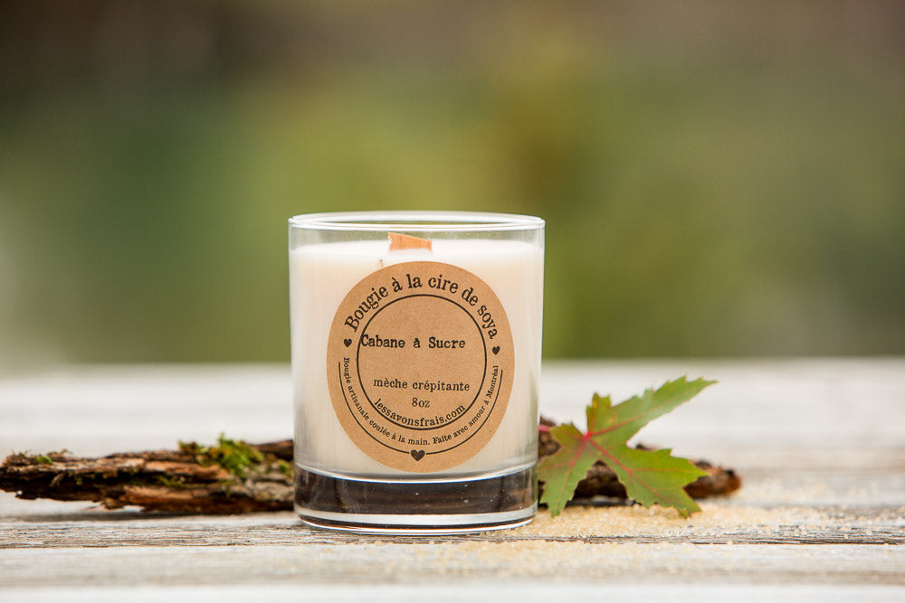 Chandelle de soya avec mèche crépitante - Cabane à sucre