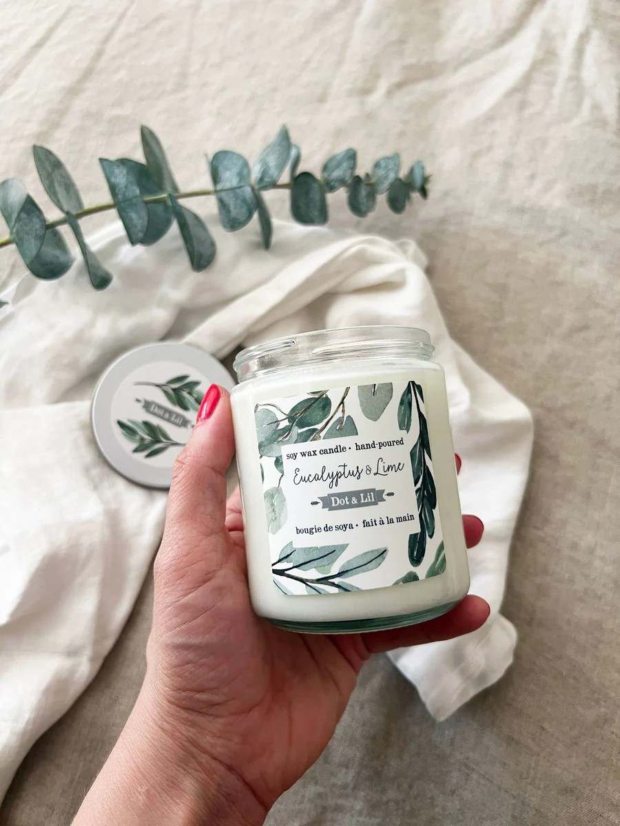 Chandelle de soja - Eucalyptus et lime