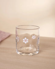 Verre - Marguerites roses