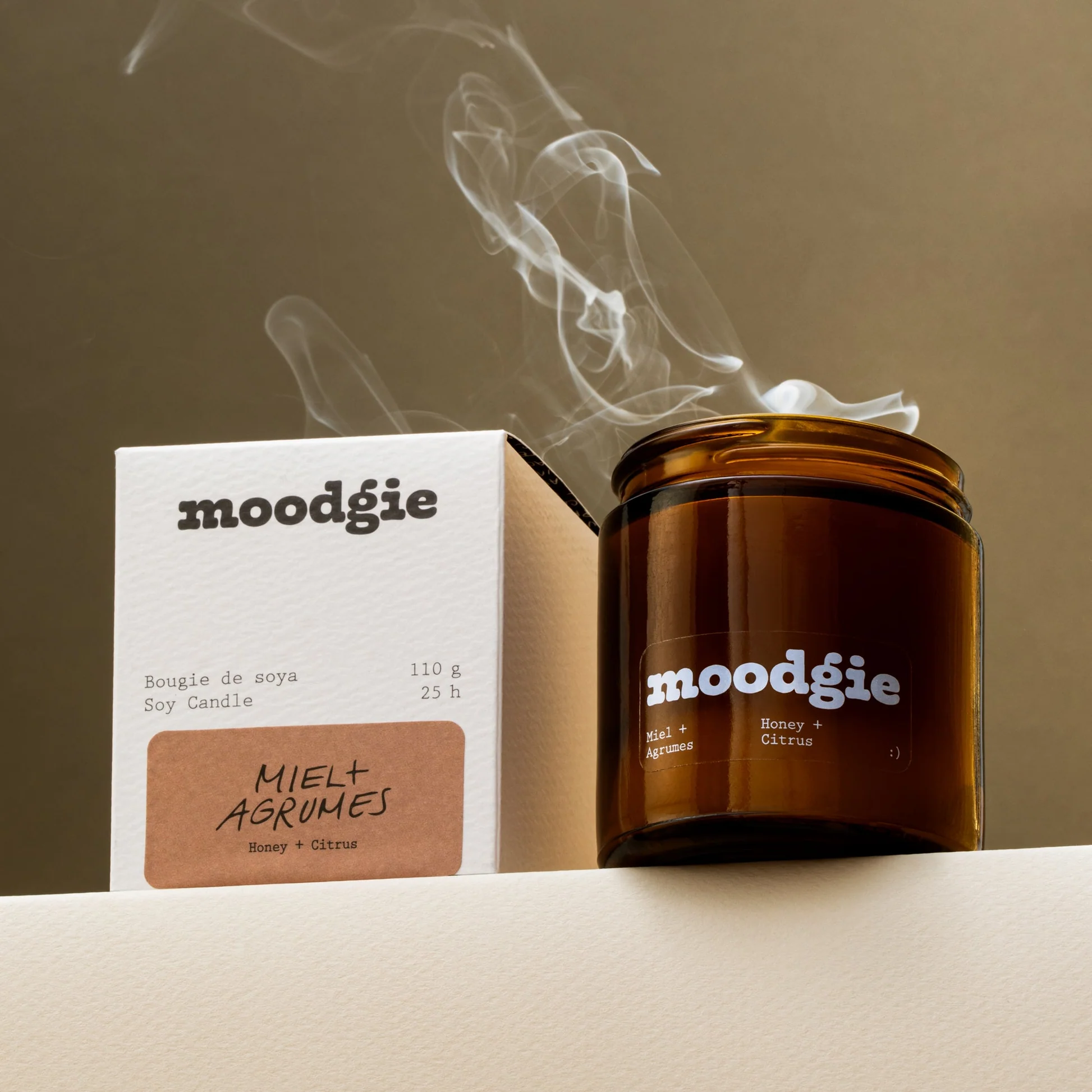 Chandelle de soya - Miel + Agrumes