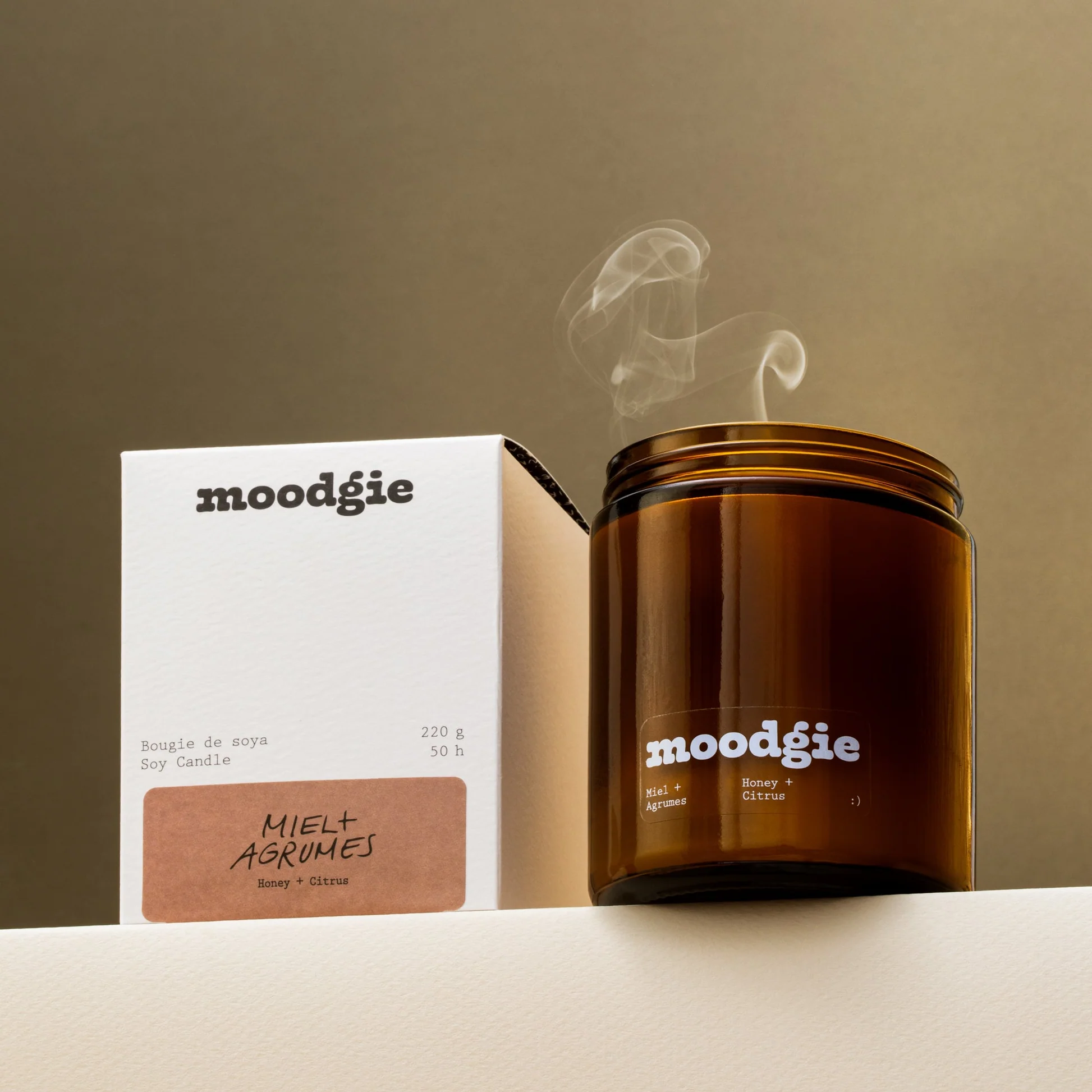 Chandelle de soya - Miel + Agrumes