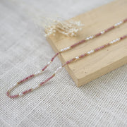 Collier Mira - Or et rhodonite rose