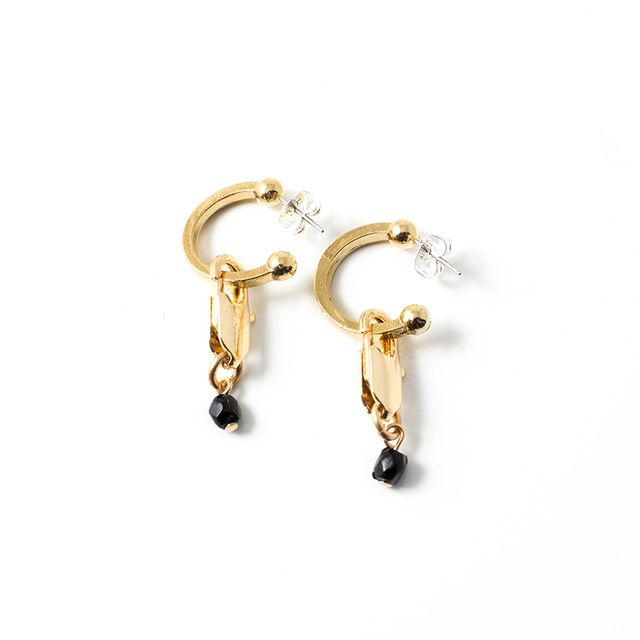 Boucles d'oreilles Havane - Or - Noir