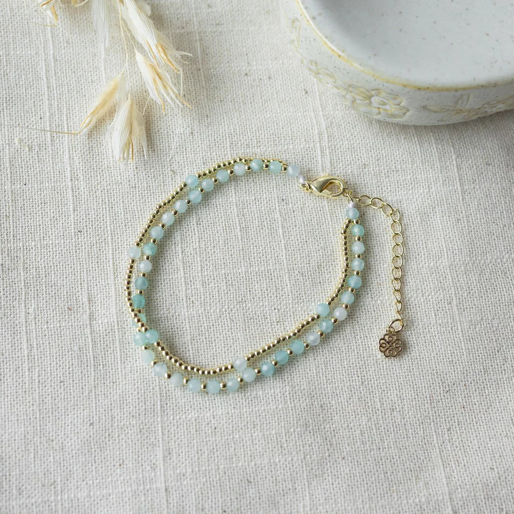 Bracelet Always Summer - Or et amazonite