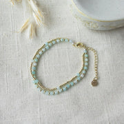 Bracelet Always Summer - Or et amazonite